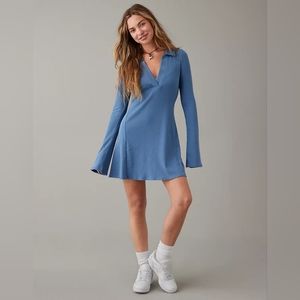 American Eagle Collared Knit Mini Dress